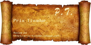 Prix Tivadar névjegykártya